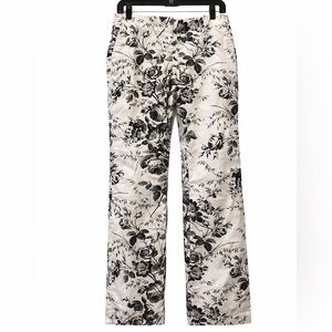 Express White & Black Toile Floral Cropped Pants 9 / 10